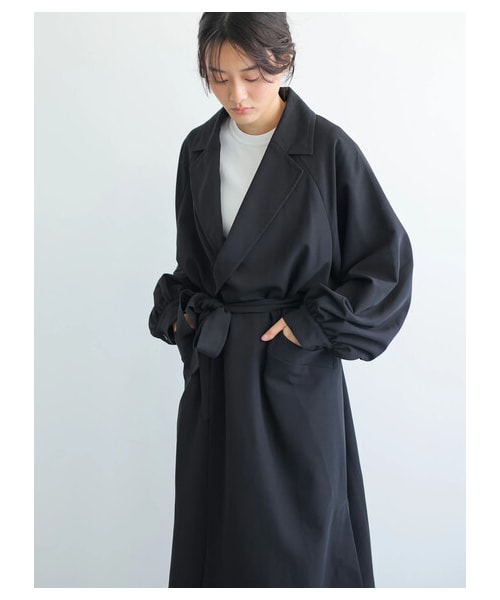 AMERICAN HOLIC（アメリカンホリック）の「【先行予約】花粉防止袖ギャザーデザイントレンチコート（ジャケット/アウター・ライトグレー/ブラック/ライトベージュ/ブルー・F）」の15枚目の写真