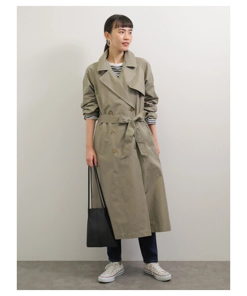 AMERICAN HOLIC（アメリカンホリック）の「【先行予約】花粉防止ロングトレンチコート（ジャケット/アウター・ベージュ/カーキ・M/L）」の21枚目の写真