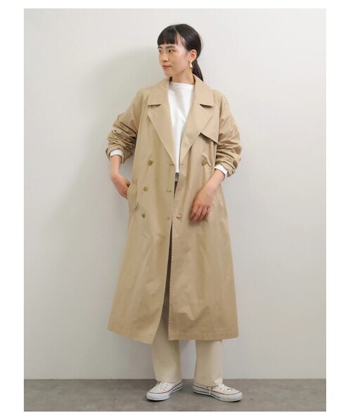 AMERICAN HOLIC（アメリカンホリック）の「【先行予約】花粉防止ロングトレンチコート（ジャケット/アウター・ベージュ/カーキ・M/L）」の20枚目の写真