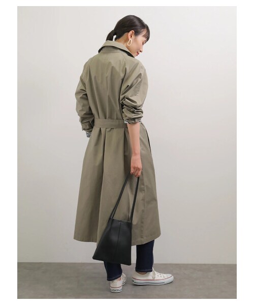 AMERICAN HOLIC（アメリカンホリック）の「【先行予約】花粉防止ロングトレンチコート（ジャケット/アウター・ベージュ/カーキ・M/L）」の4枚目の写真
