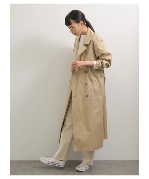 AMERICAN HOLIC（アメリカンホリック）の「【先行予約】花粉防止ロングトレンチコート（ジャケット/アウター・ベージュ/カーキ・M/L）」の11枚目の写真