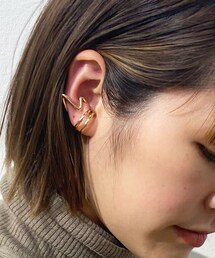 Lattice | 【2WAY】デザインイヤーカフリング(ピアス（両耳用）)