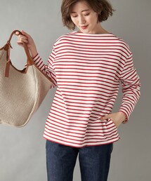 RIVE DROITE | 《予約》【定番としての１枚　手洗い可】メヤメバックプリーツボーダーカットソー(Tシャツ/カットソー)