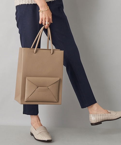 RIVE DROITE（リヴドロワ）の「【ADD CULUMN(アドカラム)】PAKETバッグL（トートバッグ・レディース・アイボリー/グレージュ・L）」の2枚目の写真