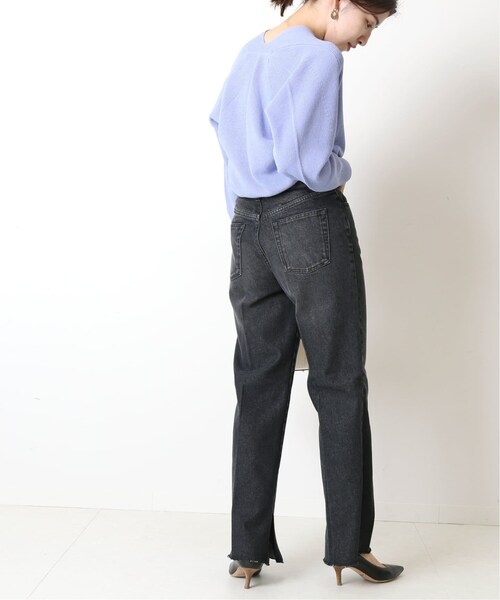 B.C STOCK(ベーセーストック)の「Natural Friendly Denim ワイドパンツ◆(パンツ・ブラック/S/M/(001)/在庫なし)」の4枚目の写真