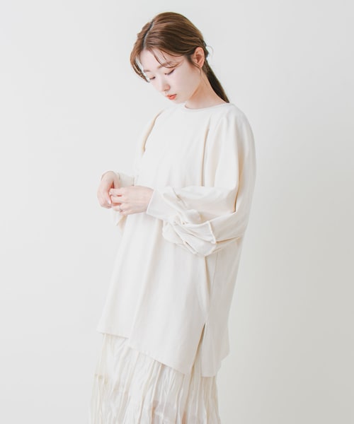 Kastane（カスタネ）の「バルーン袖ルーズスウェット（Tシャツ/カットソー・レディース・アイボリー/イエロー/サックスブルー・F）」の2枚目の写真