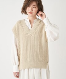 RIVE DROITE | 《予約》【《着回し力の高い一着》手洗い可】片畦ショートベスト(ニット/セーター)