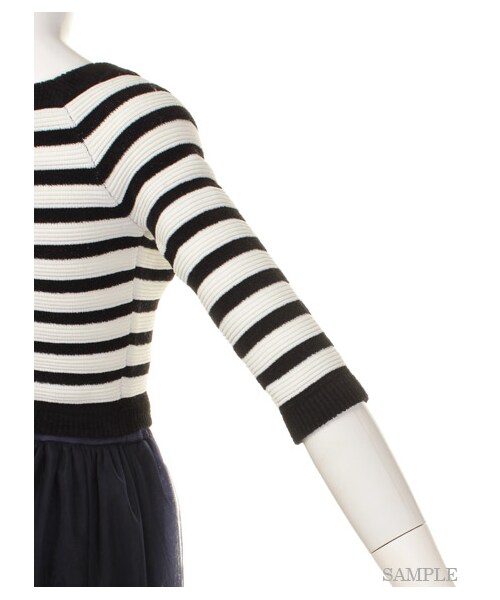 LILY BROWN（リリーブラウン）の「[2014AW MOOK限定]クロップドニットコンビチュールスカート（トップス＋ボトムセット・レディース・GRY/NVY・F）」の8枚目の写真