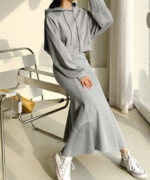 DHOLIC | フーディ&マーメイドスカートSET(スウェット)