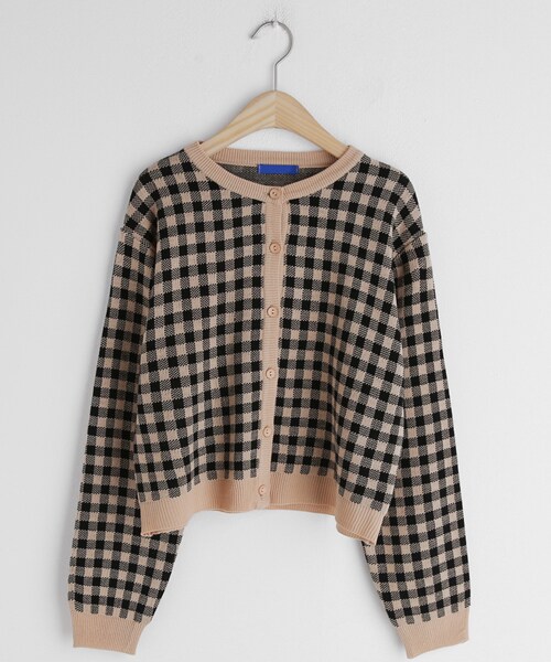 DHOLIC（ディーホリック）の「チェックカーディガン（カーディガン/ボレロ・レディース・スカイブルー/イエロー/ホワイト/グリーン/ベージュ・ONESIZE）」の4枚目の写真