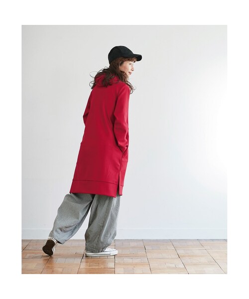 Sunny clouds（サニークラウズ）の「サニークラウズ 赤いパーカーワンピース〈レディース〉（レディースファッション > ワンピース・チュニック > ワンピース・レディース・レッド・（身幅64/総丈97cm）/（身幅57/総丈95cm）/（身幅60/総丈95cm）/（身幅57/総丈101cm）/（身幅54/総丈95cm）/（身幅54/総丈89cm）/（身幅54/総丈101cm））」の9枚目の写真