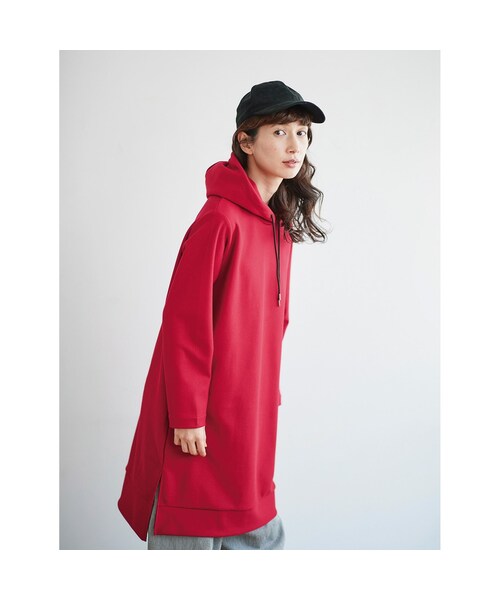 Sunny clouds（サニークラウズ）の「サニークラウズ 赤いパーカーワンピース〈レディース〉（レディースファッション > ワンピース・チュニック > ワンピース・レディース・レッド・（身幅64/総丈97cm）/（身幅57/総丈95cm）/（身幅60/総丈95cm）/（身幅57/総丈101cm）/（身幅54/総丈95cm）/（身幅54/総丈89cm）/（身幅54/総丈101cm））」の11枚目の写真