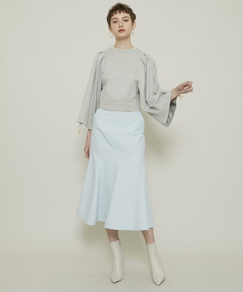 ELIN エリン  タックワイドスリーブトップスカットソー  サイズ:00 12101-13-0903 ホワイト  レディース  トップス ELIN（エリン）の「タックワイドスリーブトップス (12101-13