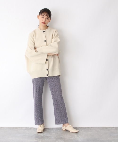 JEANASIS（ジーナシス）の「ニュアンスキカラメジャガードパンツ（パンツ・アイボリー()/ブラック()/ライトグリーン()/ライトパープル()）」の6枚目の写真