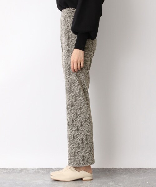 JEANASIS（ジーナシス）の「ニュアンスキカラメジャガードパンツ（パンツ・アイボリー()/ブラック()/ライトグリーン()/ライトパープル()）」の13枚目の写真