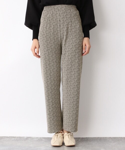 JEANASIS（ジーナシス）の「ニュアンスキカラメジャガードパンツ（パンツ・アイボリー()/ブラック()/ライトグリーン()/ライトパープル()）」の12枚目の写真