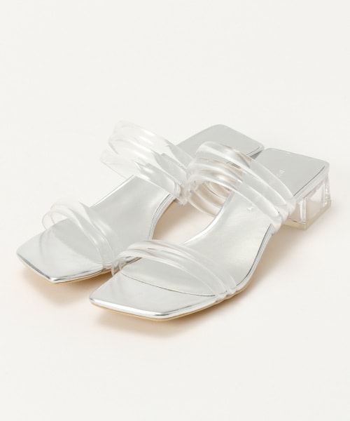 LOWRYS FARM（ローリーズファーム）の「クリアヒールサンダル（シューズ・ブラック/シルバー/ブラウン）」の2枚目の写真