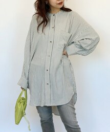 CAPRICIEUX LE'MAGE | ストライプオーバーシャツチュニック(シャツ/ブラウス)