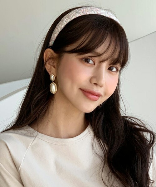 DHOLIC(ディーホリック)の「ツイードワイドカチューシャ(カチューシャ・レディース・ブルー/ピンク・ONESIZE)」の2枚目の写真