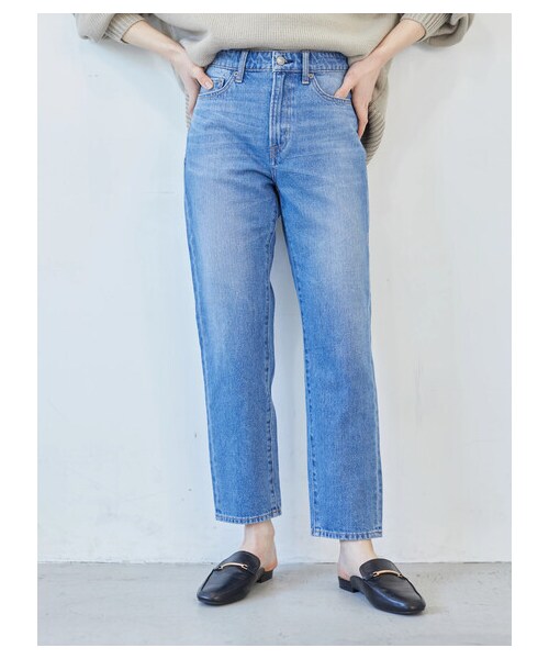 earth music&ecology(アースミュージックアンドエコロジー)の「COTTON USAデニムパンツ(テーパード)(パンツ・ミディアムインディゴ/ダークインディゴ・S/M/L)」の2枚目の写真