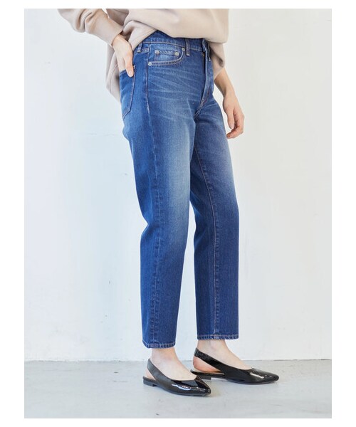 earth music&ecology(アースミュージックアンドエコロジー)の「COTTON USAデニムパンツ(テーパード)(パンツ・ミディアムインディゴ/ダークインディゴ・S/M/L)」の6枚目の写真