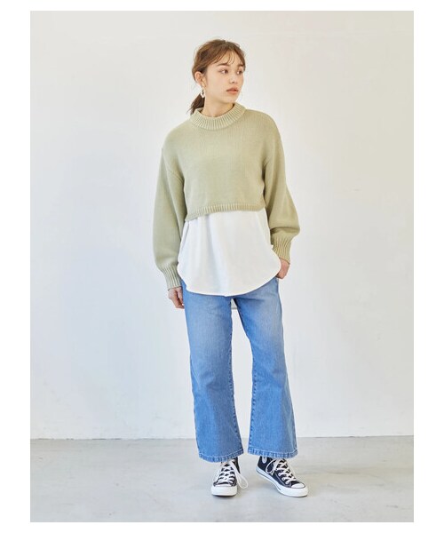 earth music&ecology(アースミュージックアンドエコロジー)の「COTTON USAデニムパンツ(フレア)(パンツ・ミディアムインディゴ/ダークインディゴ・S/M/L)」の8枚目の写真