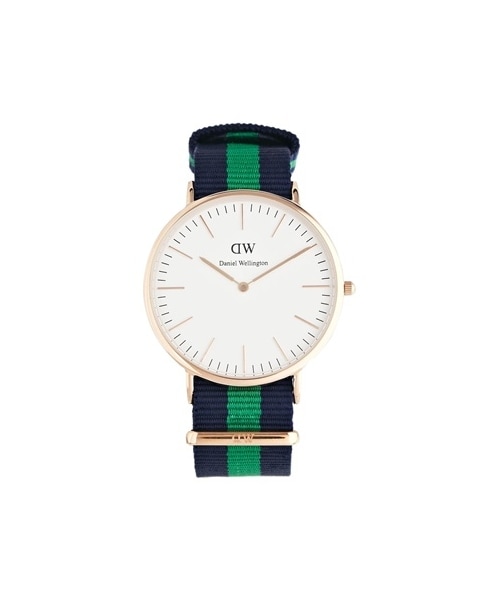 Daniel Wellington(ダニエルウェリントン)の「Daniel Wellington Warwick Rose Gold Canvas Strap Watch - Navy/green(アナログ腕時計・メンズ・Navy/green)」の1枚目の写真