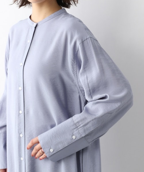 新品　apart by lowrys RyNyバンドカラーシャツワンピース A part by（アパートバイ）の「RyNyバンドカラーシャツ