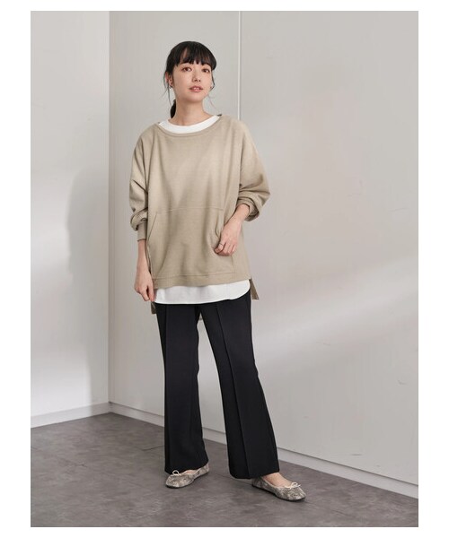 earth music&ecology（アースミュージックアンドエコロジー）の「ラウンドヘムレイヤードチュニック（トップス・オフホワイト・F）」の8枚目の写真