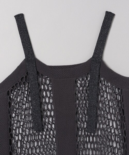 JEANASIS（ジーナシス）の「クラフトネット2Pノースリーブワンピース（ワンピース/ドレス・ブラック()/ベージュ()）」の9枚目の写真