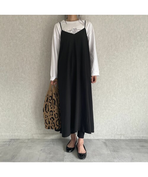 copine(コピン)の「【2021ss】裾サイドスリットデザイン!バックレースアップキャミワンピース(2color)(ワンピース・レディース・グリーン/ブラック・ワンサイズ)」の2枚目の写真