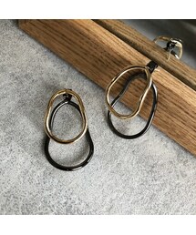copine | オーバーラップデザインバイカラーピアス(ピアス（両耳用）)