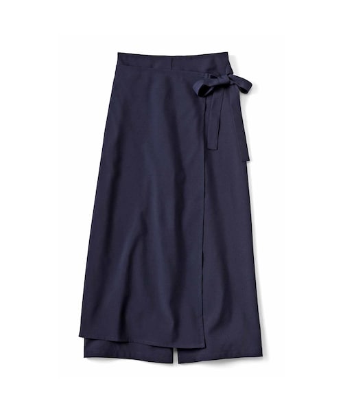 シロップ.(シロップ.)の「スカート見え ラップパンツ〈ネイビー〉(レディースファッション > ボトムス > パンツ・レディース・ネイビー・股下54cm)」の3枚目の写真