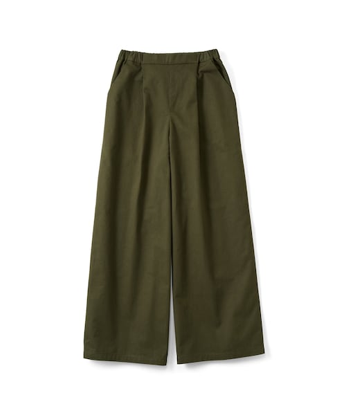 シロップ.(シロップ.)の「一枚で重ね着で 縁の下の力持ちパンツ〈カーキ〉(レディースファッション > ボトムス > パンツ・レディース・グリーン・股下65cm)」の1枚目の写真