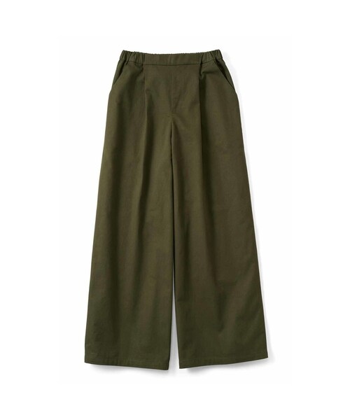 シロップ.(シロップ.)の「一枚で重ね着で 縁の下の力持ちパンツ〈カーキ〉(レディースファッション > ボトムス > パンツ・レディース・グリーン・股下65cm)」の3枚目の写真