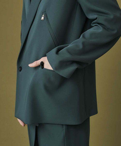 CULLNI ストライプ ダブルテーラードジャケット サイズ1 CULLNI(クルニ) 24AWStripe Double Satin Zip Pocket Tailored