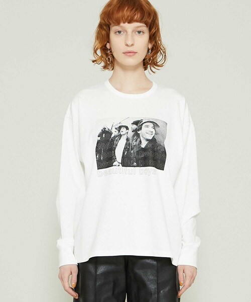 beautiful people スビンピマジャージーロングTシャツ beautiful people】suvin compact jersey typography long T