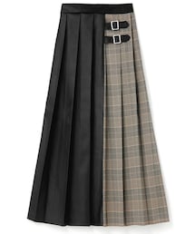 GRL | チェックXレザー切り替えプリーツスカート(スカート)