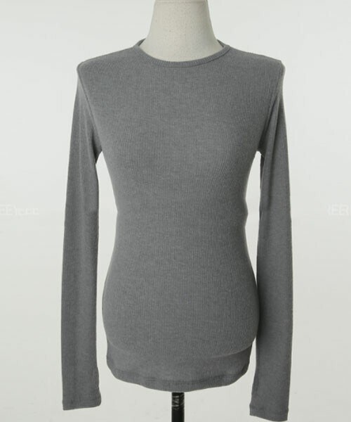 DHOLIC STYLE（ディーホリックスタイル）の「[freeyou] スリムフィットTシャツ（Tシャツ/カットソー・レディース・ホワイト/ブラック/グレー/ブラウン・FREE）」の3枚目の写真