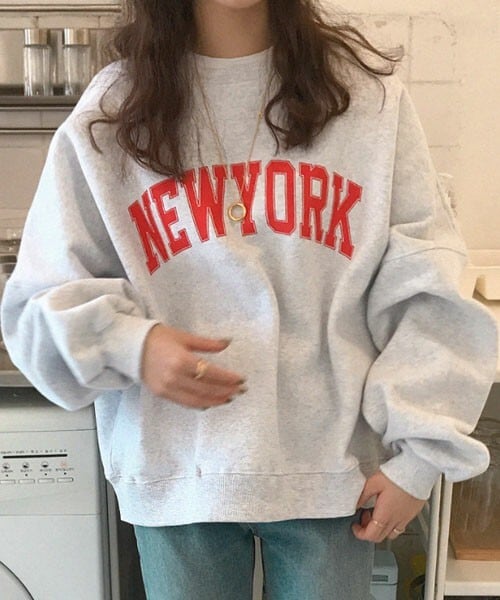 DHOLIC STYLE（ディーホリックスタイル）の「[naturalmind] 裏起毛ニューヨークスウェット（スウェット・レディース・グリーン/ホワイト/ブラック・FREE）」の2枚目の写真