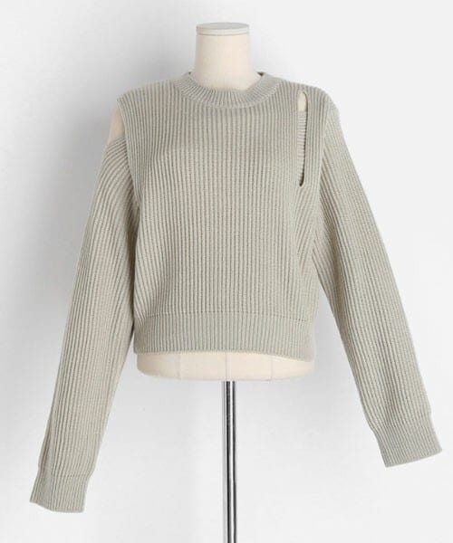 DHOLIC（ディーホリック）の「ラウンドユニークニット（ニット/セーター・レディース・イエロー/ベージュ/オレンジ/ブラック・FREE）」の3枚目の写真