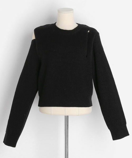 DHOLIC（ディーホリック）の「ラウンドユニークニット（ニット/セーター・レディース・イエロー/ベージュ/オレンジ/ブラック・FREE）」の2枚目の写真