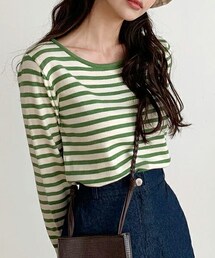 DHOLIC | ラウンドボーダーニット(ニット/セーター)