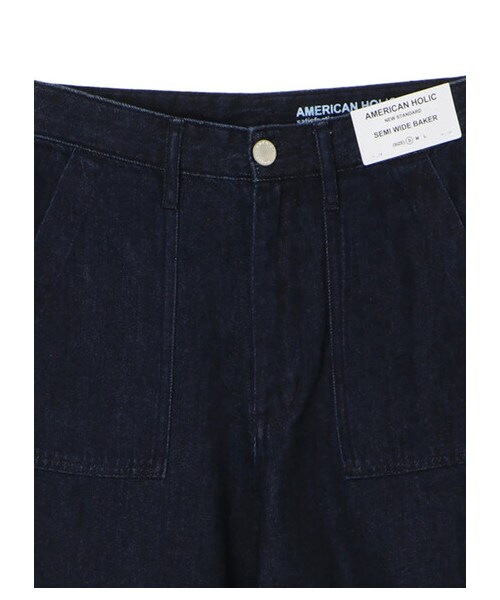 AMERICAN HOLIC（アメリカンホリック）の「デニムベーカーワイドパンツ（パンツ・インディゴ/ワンウォッシュ・S/M/L）」の3枚目の写真