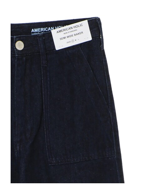 AMERICAN HOLIC（アメリカンホリック）の「デニムベーカーワイドパンツ（パンツ・インディゴ/ワンウォッシュ・S/M/L）」の4枚目の写真