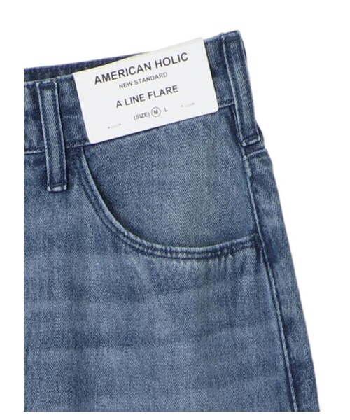 AMERICAN HOLIC（アメリカンホリック）の「Aラインフレアスカート（スカート・ライトインディゴ/ワンウォッシュ・M/L）」の4枚目の写真
