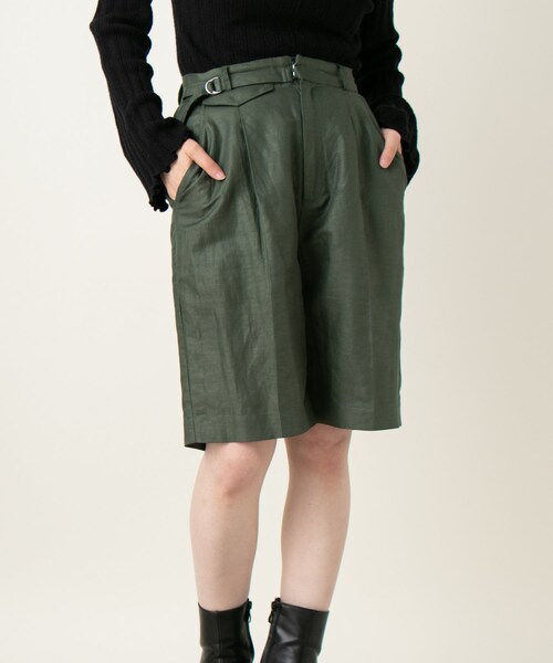 Kastane(カスタネ)の「チンツ加工ハーフパンツ(その他パンツ・レディース・グリーン/ブラック/ブラウン・F)」の1枚目の写真