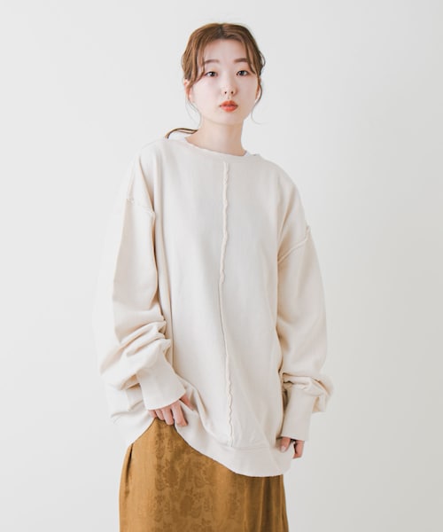 Kastane(カスタネ)の「紐付リサイクルコットンスウェット(Tシャツ/カットソー・レディース・アイボリー/グリーン/オレンジ・F)」の3枚目の写真