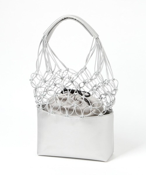 PAGEBOY（ページボーイ）の「メッシュトートバッグ（バッグ・ブラック/シルバー）」の4枚目の写真