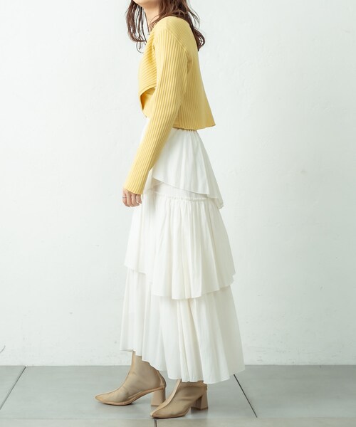 mystic(ミスティック)の「ランダムティアードスカート(スカート・レディース・オフホワイト/イエロー/ブラック・F)」の3枚目の写真